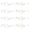 8PCS +100 To +400 Fashion Young Frameless Reading Glasses Women Anti Blue Light Diamond Presbyopic Glasses for Women