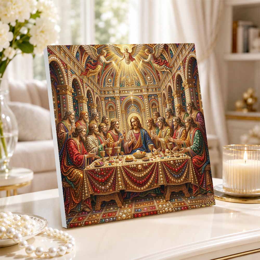 Pearl Painting 5D DIY Decorative Painting. The Last Supper Religious Art. Elegant Birthday Gift. Handmade Craft Art Painting