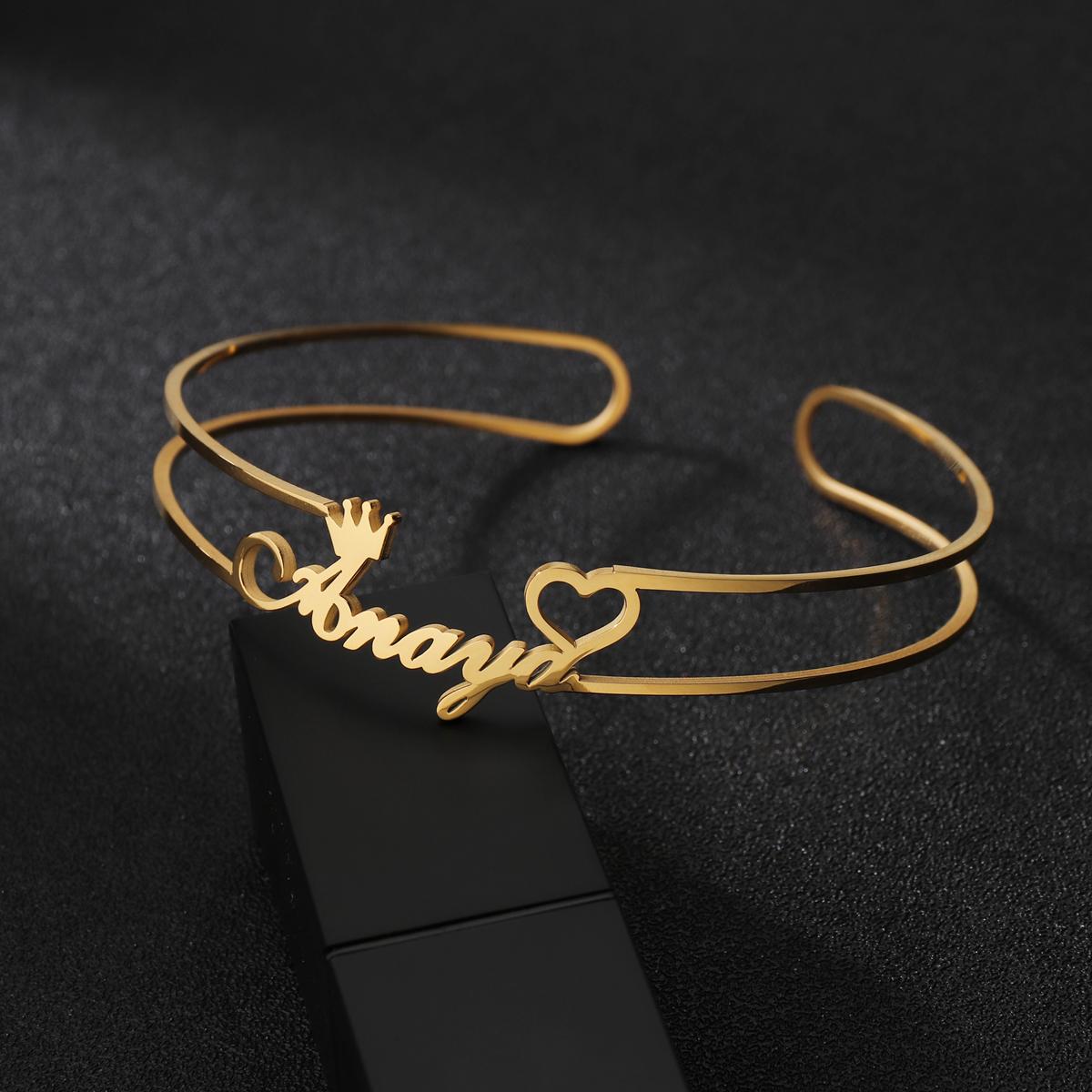

Atoztide Customized Letter Name Bracelet Personalized Custom Bangles for Women Men Stainless Steel Chrismas Jewelry Gift silver color