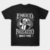 Heren Zwart Print T-shirt Enrico Pallazo Wereldtournee No-Cut Transferpapier Print Katoenen T-shirt