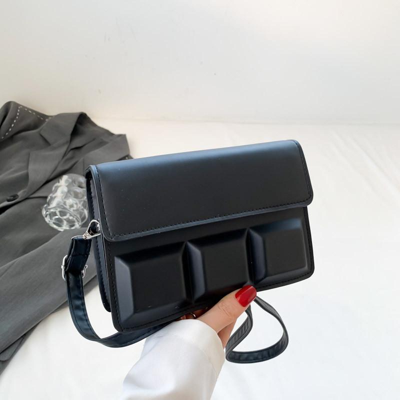 Trendy Casual Shoulder Bag For Women Stylish Simple Square Handbag In Black White Green And More