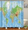 Tende Doccia Divertenti con Mappe Tende Impermeabili in Poliestere Per Bagno Stampa 3D Paravento Doccia Alta Qualità