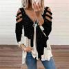 Blouse Femme - Confortable - Rétro - Col en V - Sans Bretelles - Imprimé Fleurs