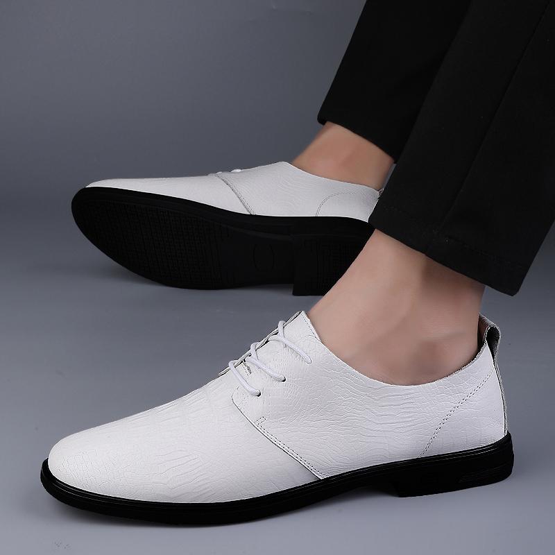 Fashion Comfort Mens Loafers Genuine Leather Slip on Black Casual  Business Dating Formal Party Office Fashion  Business Lace-up Shoes