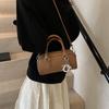 2025 new women's bag versatile single shoulder oblique span women's bag embroidered rhombus small bag shell bag