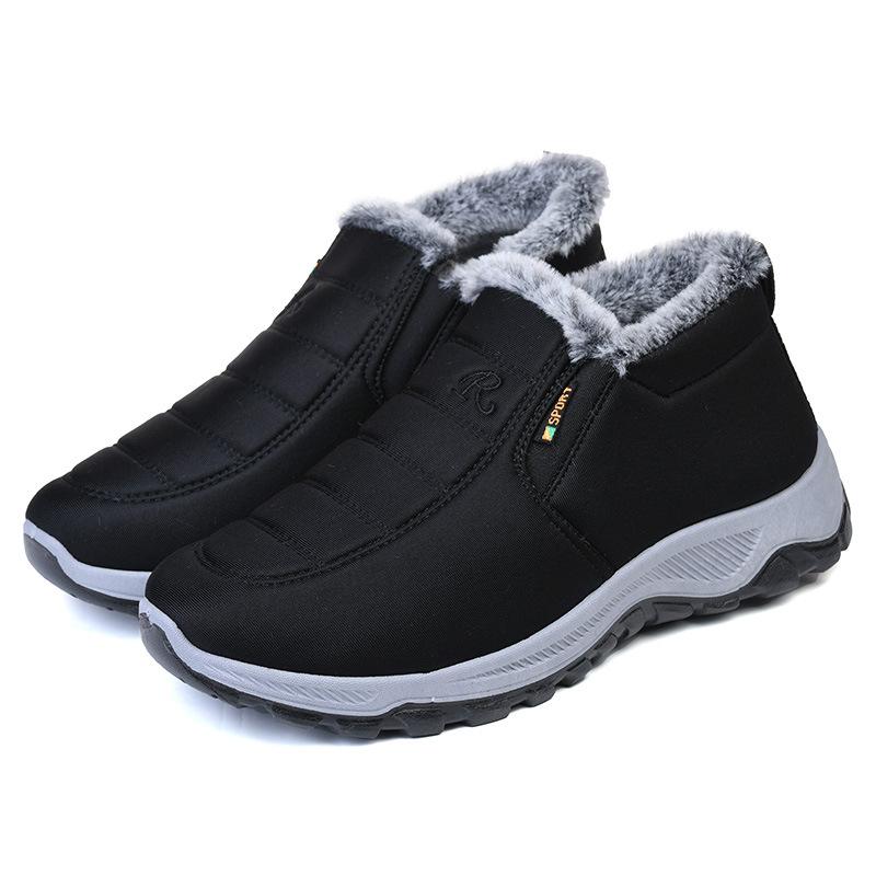 

Winter Men s New 2025 Cotton Shoes Casual Couple Style Thick Flat Snow Boots Waterproof and Warm Short Boots Men s Shoes 41