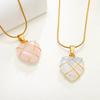 Charm Trendy Necklace for Women Girl Cute Sweet Pink Crystal Opal Heart-shaped Collarbone Chain Jewelry Accessories Party Gift