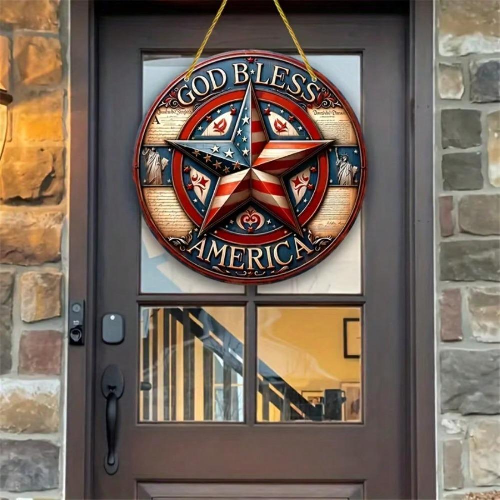 Amerikanische Flagge Metallblechschild Patriotische Heimdekoration Wandkunst