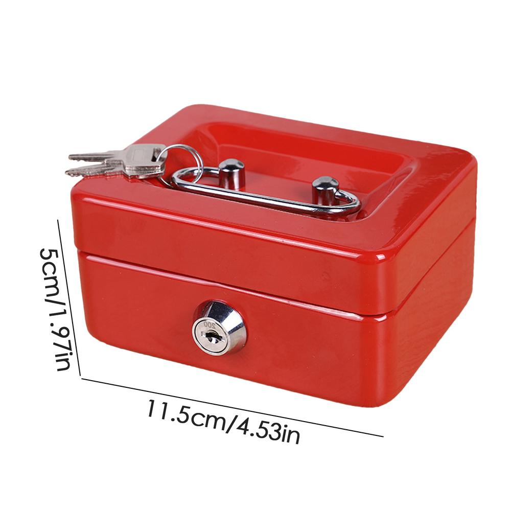 Cash Box with Lock Lightweight Money Cash Box for Change Lockable Petty Cash Deposit Tin Mini Cash Safe Box Money Storage Box