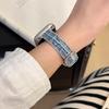Square Metal Buckle Denim Leather Bracelet For Apple Watch Band Series 11/10/9/8/7/Ultra iWatch Strap 49/46/45/44/42/41/40/38mm
