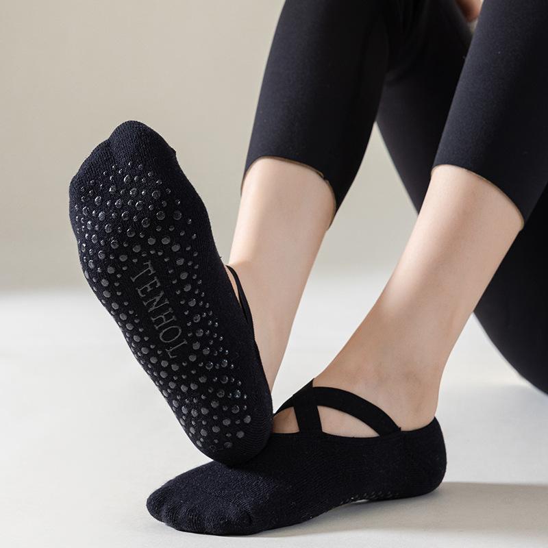 Yoga Socks Women Cotton Silicone Non-slip Pilates Grip Towel No-Show Barre Sock