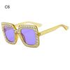 Crystal Oversized Sunglasses for Women Rhinestone Square Diamond Sun Glasses Retro Big Frame Sparkling Eyewear  New