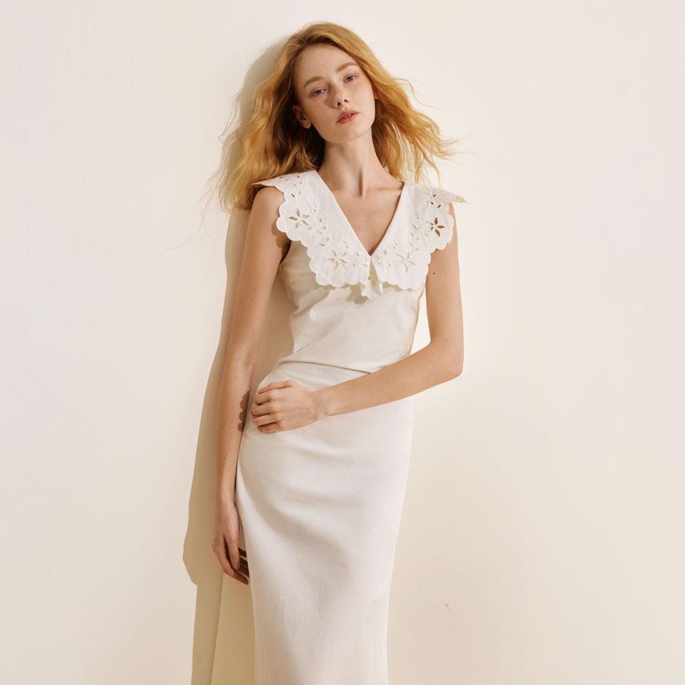 Waiwaiaiem Yy_V-Neck Hollow Dress