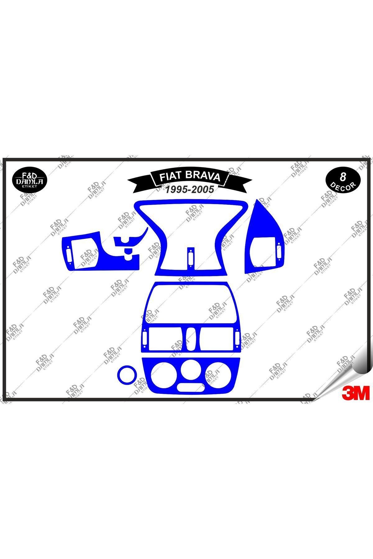 

Fiat Brava 1995-2005 Torpido Konsol Trim Göğüs Maun Kaplama Set 8 Parça Mavi