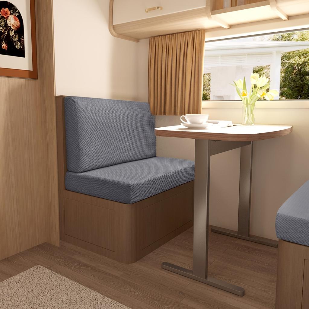 2pc RV Dinette Cushion Cover Elastic Jacquard Camper Cushion Slipcovers Stretch Twill Sofa Covers for RV Camper Car Bench Cover