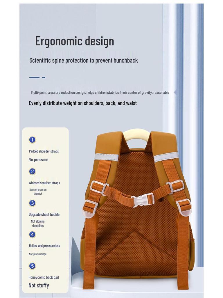 Kids' Cartoon Schoolbag: Lightweight, Double Shoulder Backpack with Spine Protection for 3-6 Year Olds