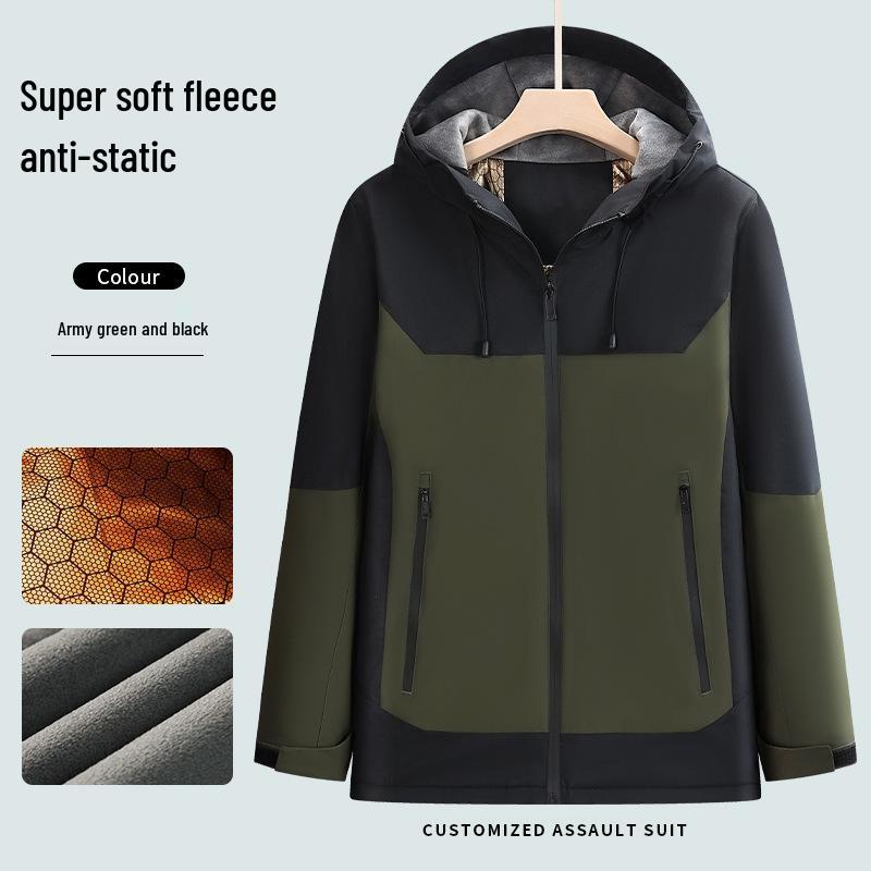 Autumn/Winter Windproof Waterproof Warm Jacket for Mountaineering, Fishing, Cycling, and Workwear with Custom Embroidery and Logo Options