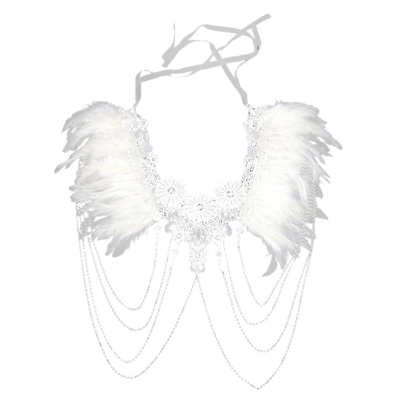

Vintage Bridal Shoulder Chain Necklace with Pearls and Leather Design for Wedding Accessories and Formal Event 1
