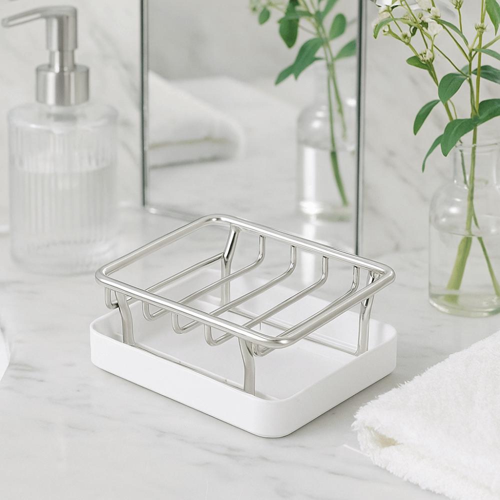 Stainless Steel Double-Layer Soap Box Rustproof Soap Storage Box Convenient Soap Drain Box  Hotel