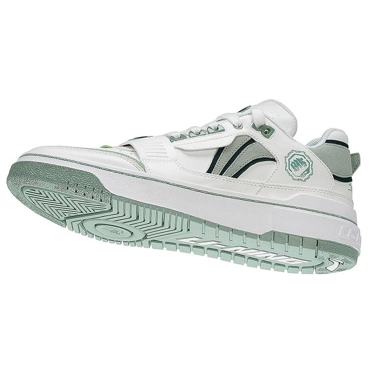 New LiNing Rookie Wear resistant And Lightweight Low Top Skateboard Shoes Women's Beige White Green ABCS022-3