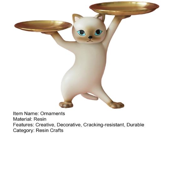 Dancing Cat Animation Resin Figure Creative Cartoon Sand Sculpture Cat Ornament for Living Room Housewarming