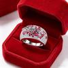 Finger Ring Zinc Alloy Plum Blossom Design Polished Finish Women Ring with Cubic Zirconia Inlaid Jewelry Gift