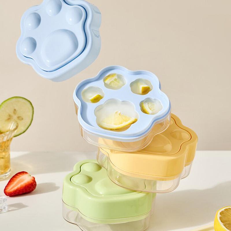 5 Grid Push Ice Cube Mould Ice Compartment Mini Summer Ice Mould Ice Storage Box Home Ice Cube Mould With Lid