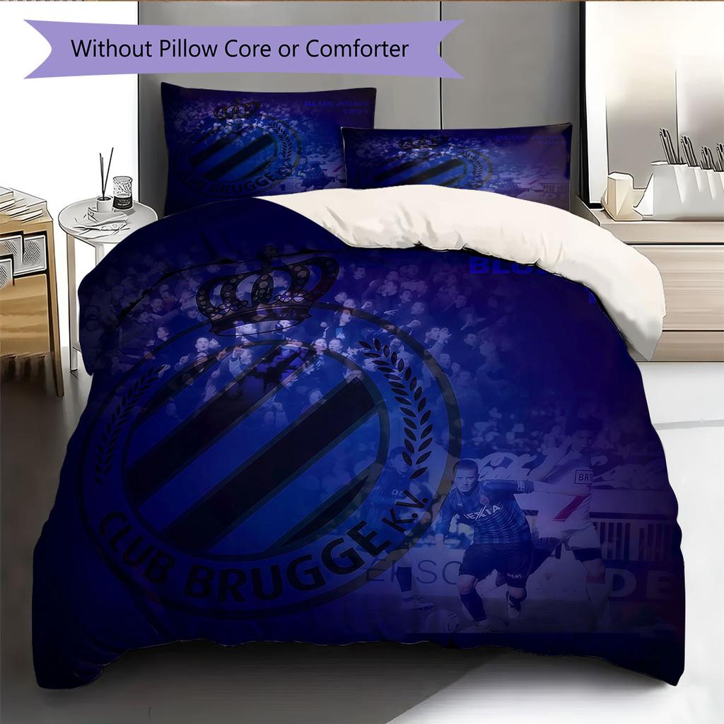 Club Brugge Pattern Bedding Home Decoration Birthday Gift ( 1 duvet cover + 2 pillowcase, without core),fan merchandise.