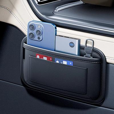 Multi-functional Car Seat Side Pocket Self Adhesive PU Leather Car Storage Bag Universal Car Door Storage Box Car