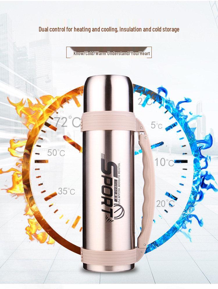 Men's 1500ml Stainless Steel Travel Thermos Flask - Large Capacity Outdoor Vacuum Bottle