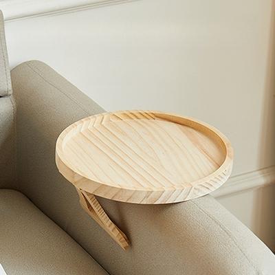 1 Stück faltbares rundes Holztablett tragbar Sofalehne fauler Couchtisch Geschenk sicheres Material tragbar Heimatmosphäre niedlich