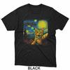 Cat Selfie With Alien UFO Funny Starry Night Van Gogh T-Shirt