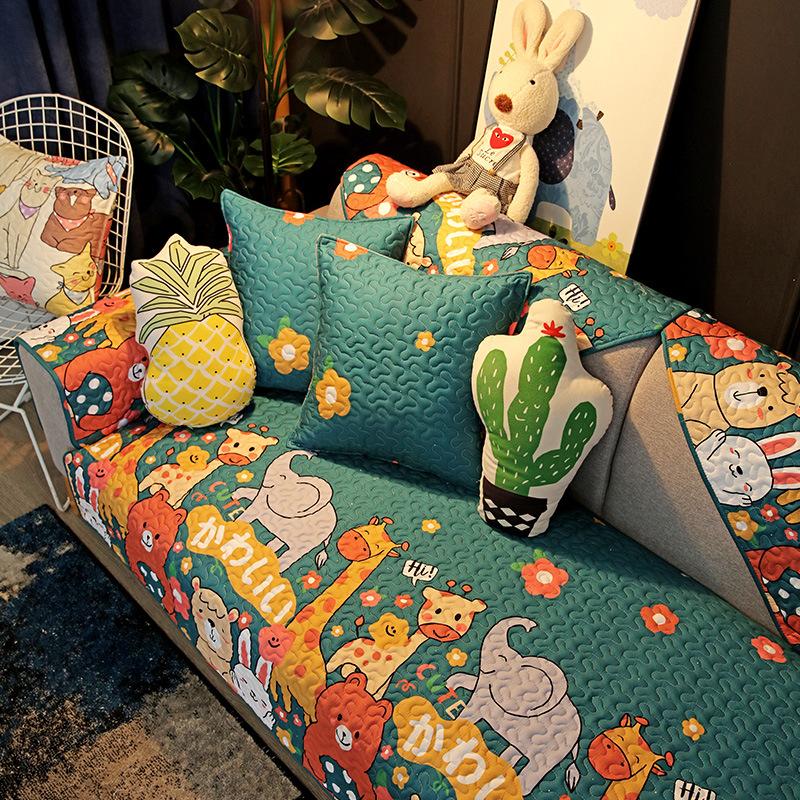 

Универсальная хлопковая подушка для дивана из четырех сезонов, современный простой противоскользящий чехол для дивана из чистого хлопка 90*240cm