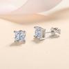 Tezzc D Princess Cut Moissanite Earring 925 Sliver Plated with White Gold Earrings for Women Fine Jewelry Gift
