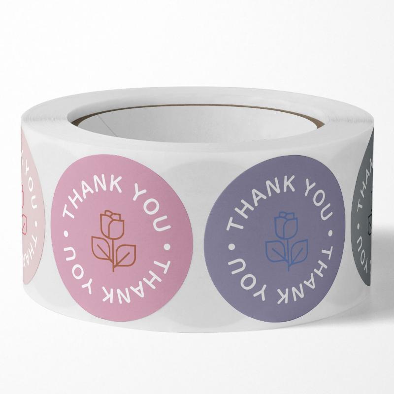 500Pcs/roll Thank You Labels  Baking Gift Milk Tea Packaging Present Sealing Staionery Packaging Box Sticker Labels