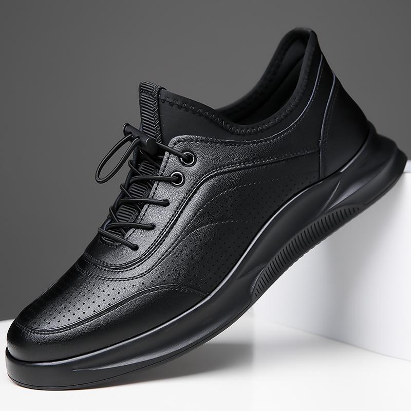 

Мужская обувь из натуральной кожи, летняя, дышащая, повседневная, удобная, для ходьбы, обувь без застежек, мужские кожаные туфли Zapatos Hombre 10