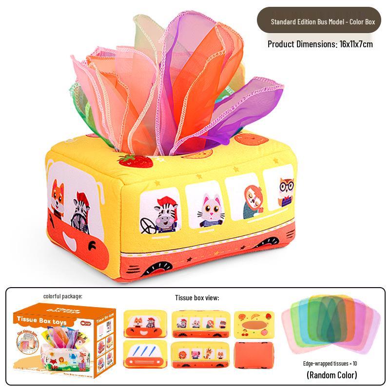 Baby Tissue Dispenser & Pull Toy for 0-1 Year Old - Educational Fun with Radishes
