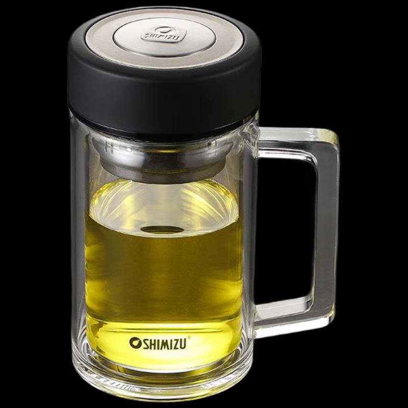 SHIMIZU Portable Glass Tea Infuser Cup with Handle