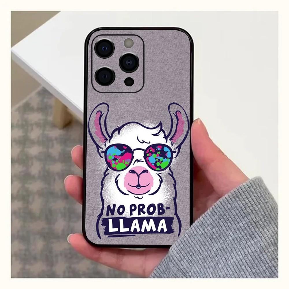 Lama Llama Alpacas Phone Case For Apple iPhone 15,14,13,12,11,Pro,X,XS,Max,XR,Plus,Mini Soft Black Cover