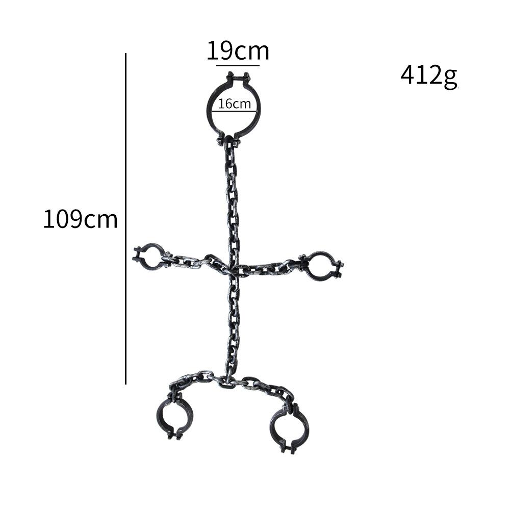 Plastic Prisoner Handcuffs - Realistic Wrist Shackles with Chains for Halloween Costumes Cosplay Props Gags & Practical Jokes