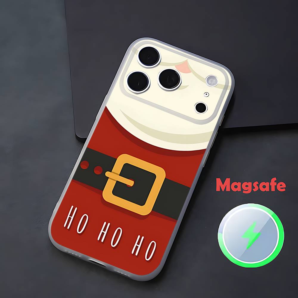 Christmas Santa Claus Phone Case For iPhone 17,16,15,14,13,12,11 Pro,Max,Plus,Mini,Air,E Magnetic Magsafe Frosted Transparent