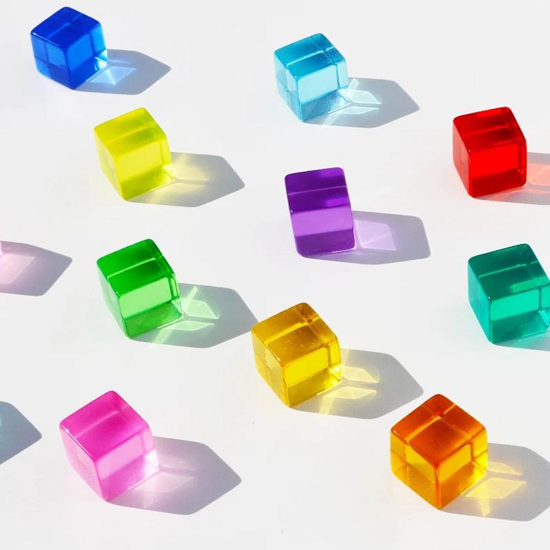 Mini 50 Stück Größe Transparent Würfel 10 mm Mathe Lehrmaterialien Pädagogisches Sensorisches Trainingsspielzeug Brettspiel Requisiten