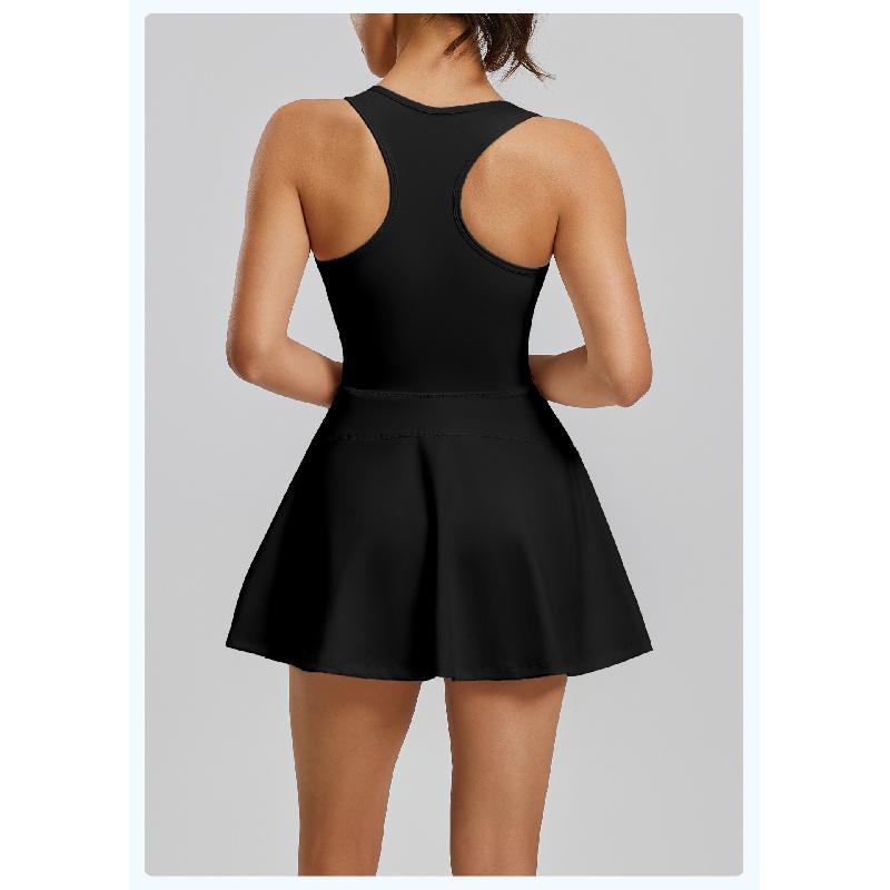 New Zipper One-Piece Dress for Women, Anti-Exposure, for Outdoor Running and Fitness