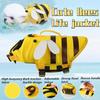 AZA Dog Life Jacket Shark Life Vest with Rescue Handle Cute Bees Costume Girl Adjustable High Buoyancy Swimwear for Small Medium Large Dogs Boy