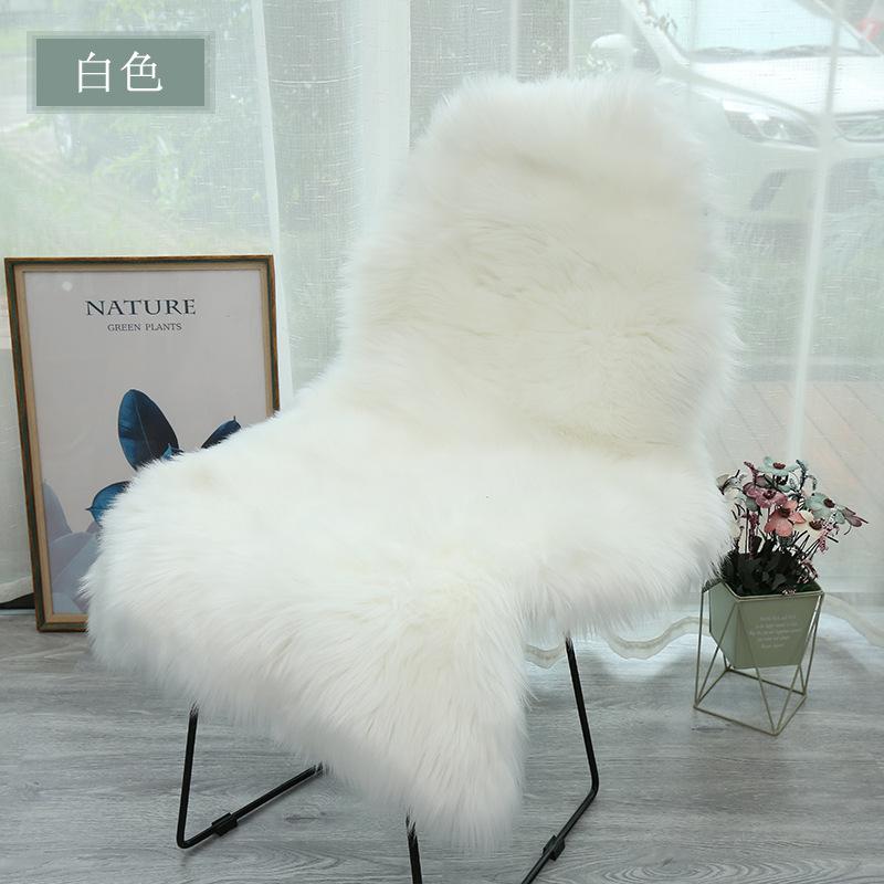 

Белый Мягкий Ковер из Искусственной Овчины Пушистый Коврик-Покрывало для Стула из Искусственной Кожи Меха Пушистые Напольные Коврики для Дома Гостиной Спальни 60x90cm
