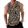 Men Retro Street Fashion Tank Top For Men Irregular Graphic 3D Print Streetwear Sleeveless Summer Fashion Casual Trend Tees Top