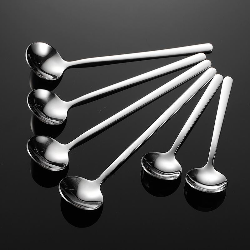 304 Stainless Steel 10cm Short Seasoning Jar Spoon Multi-specification Small Round Spoon Health Products Small Spoon Gift