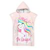 Unicorn Hooded Cloak Pink Quick Dry Large Beach Bath Towel Microfiber Wetsuit Adult Child Parent-Child Changing Poncho Bathrobe