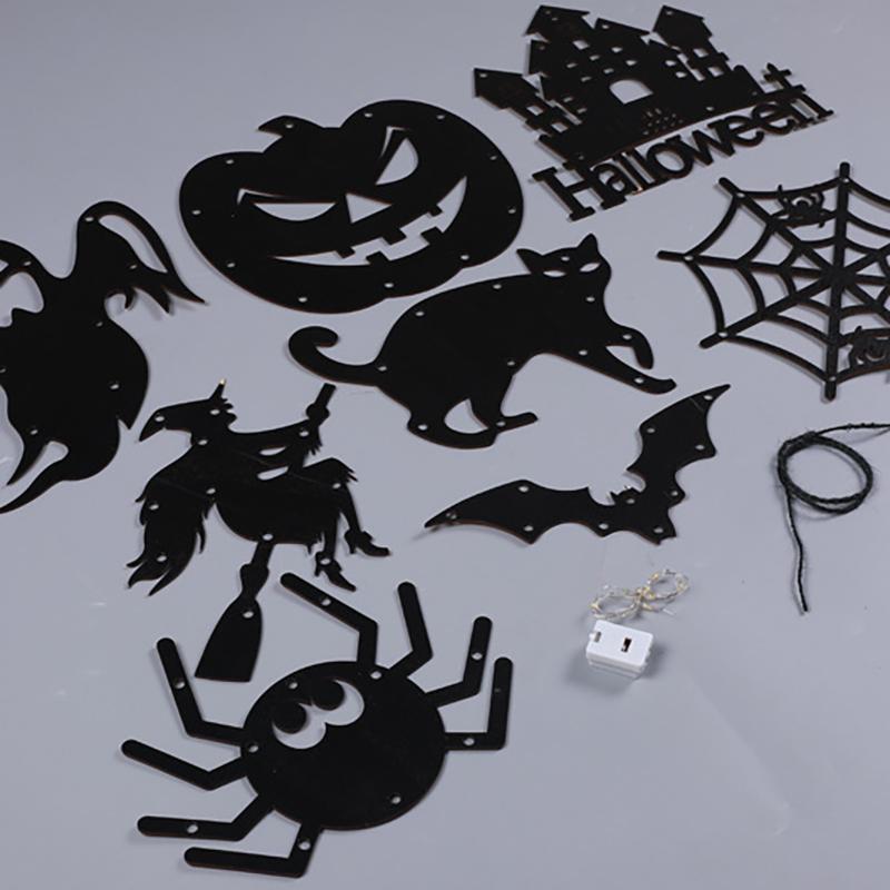 LED Light Up Halloween Hanging Ghost Spider Web Bat Ornaments Halloween Party Horror Props Indoor Outdoor Home Decoration Gifts