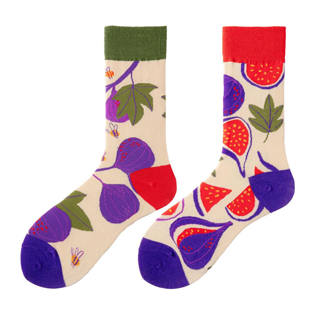 Asymmetric Colorful Christmas Cotton Socks for Couples